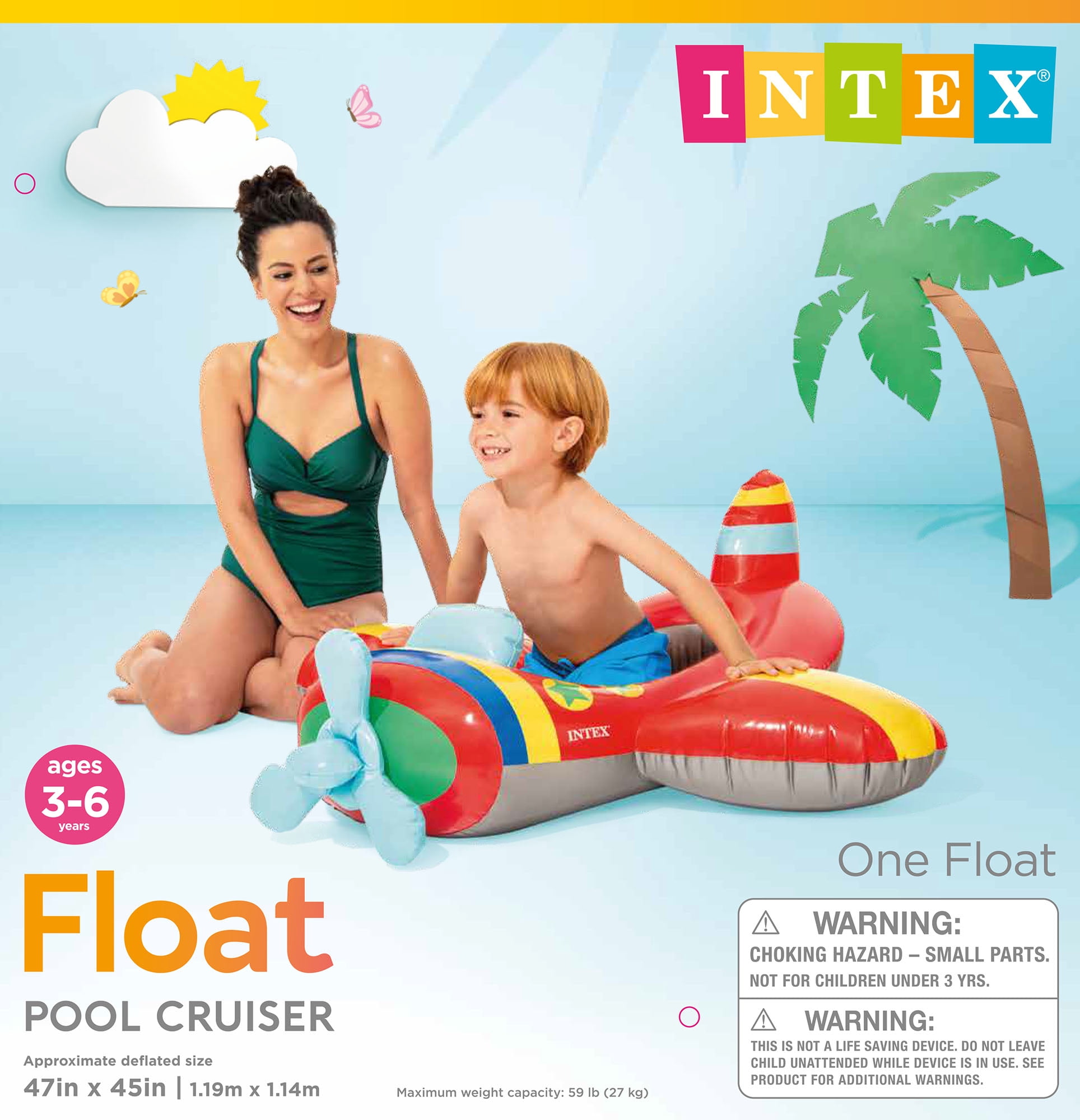 (3 pack) Intex The Wet Set Pool Cruisers Inflatable Ride-On Pool Floats, Set of 3