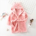 thumbnail image 2 of NOLDARES Boys Girls Fleece Robe Hooded Toddler Soft Bathrobe Pajamas Sleepwear for Kids Girls,Pink,1-2 Y, 2 of 9