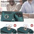 thumbnail image 5 of ShellTech Case for Samsung Galaxy S22 Ultra,Magnetic Leather Card Holder Wallet RFID-Blocking Case Shockproof TPU Ring Holder Kicsktand Cover with Wrist Strap,Green, 5 of 7