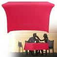 thumbnail image 2 of CHENMEI Spandex Table Cover for 6 Foot Rectangle Tables 6 Pack Tablecloth Elastic 6ft Folding Tablecloths for Vendor Booth Display Banquet Buffet Event Craft, 2 of 7