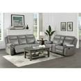 thumbnail image 2 of Pemberly Row Traditional Faux Leather Double Glider Reclining Loveseat in Gray, 2 of 9