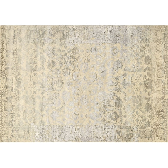 Ahgly Company Machine Washable Indoor Rectangle Contemporary Light French Beige Brown Area Rugs, 4' x 6'