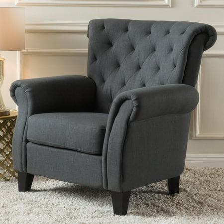 Merritt Upholstered Tufted Chair: Nailhead Trim, Polyester, Hardwood Frame - Christopher Knight Home