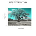 thumbnail image 3 of Large Tree Teal Leaves Black White Canvas Painting Wall Art Picture Print Home Decor for Livingroom Bedroom, 3 of 6