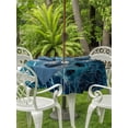thumbnail image 3 of Outdoor Tablecloth with Umbrella Hole for Patio/Picnic/Party/Camping, Soccer Ball Waterproof Table Cloth Round Cover Washable, Splashing Water Sports Refreshing (Dia 60"), 3 of 9