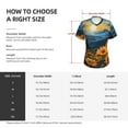 thumbnail image 4 of Honeii Elegant Sunset Sunflower Print Women's Classic V-Neck T-Shirt,Womens Fashion Tops,Stylish Everyday Top for Women, Casual Summer Spring Outfits Clothes-Small, 4 of 5