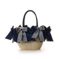 thumbnail image 3 of Bolso de mano plisado con lazo de moda francesa 2024 para mujer, moderno bolso de verano para vacaciones en la playa de gran capacidad, bolso tejido con forma de cubo y hierba para mujer, 3 of 5