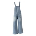 thumbnail image 5 of ClodeEU Women's Denim Bib Overall Jumpsuit ,Spaghetti Strap Romper with Pockets for Summer Light Blue,Womens Plus M, 5 of 8