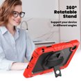 thumbnail image 4 of Case for Lenovo Tab One/K9 8.7 Inch 2025 with Screen Protector, 360 Degree Rotating Kickstand Hand Strap Heavy Duty Shockproof Cover with Shoulder Strap, Red, 4 of 7