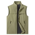 thumbnail image 2 of FRSASU Men's Lightweight Cargo Vest Outerwear Windproof Sleeveless Jacket for Golf Running Hiking Army Green, 2 of 6