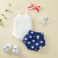 thumbnail image 4 of EnJoCho Toddler Boys American Flag Outfits 4th Of July Baby Girl Outfits Cute Letters 𝖱omper Stars and Stripe Bottom Shorts Headband Fourth Of July Clothes, 4 of 8