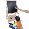 thumbnail image 4 of CHICIRIS 2 In 1 Double Side Kids Wooden Art Easel Double-Sided Whiteboard & Chalkboard Adjustable Children Standing Dry Easel Board For Kids Toddlers Boys Girls Painting Drawing, 4 of 11