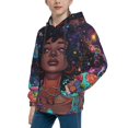 thumbnail image 2 of Rateoe Cosmic Garden Woman Portrait Pattern Boys Hoodie, Youth Pullover Hooded Sweatshirt, Kangaroo Pocket Hoodie for Kids-Large, 2 of 6