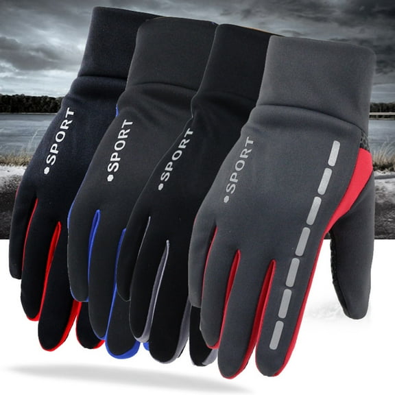Utoimkio Men's Winter Gloves Thicken Warm Windproof Gloves with Anti-Slip Elastic Cuff,Soft Lined Sport Gloves for Outdoor Driving Hiking