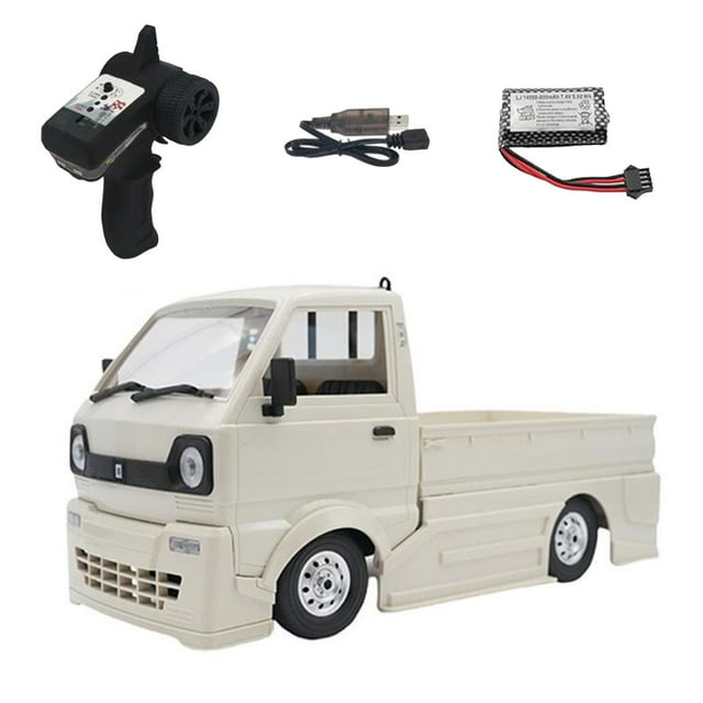 Camioneta RC D12, camión de derrape RC, camión de derrape con control de dirección y acelerador 1/10, vehículo de escalada RC para niños