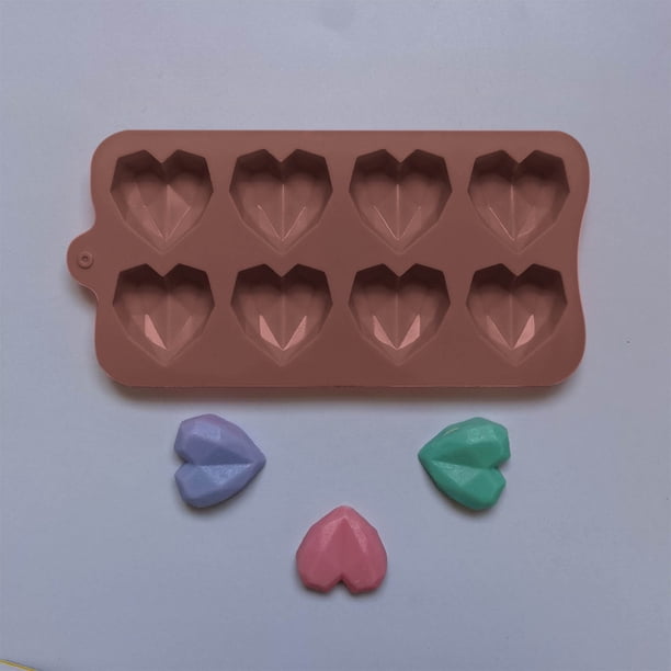 Juego de moldes de silicona con forma de corazón para tartas | Herramienta para hacer pudines con forma de corazón para hornear, chocolate, gelatina y cubitos de hielo | Antiadherente, apto para uso