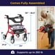 thumbnail image 4 of Andador plegable Drive Medical Nitro Sprint con asiento, altura estándar, ligero, con ruedas grandes, color rojo, 4 of 5