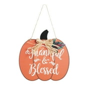 Sprifallbaby Thanksgiving Decoration Wooden Pumpkin Door Plate Hanging Sign, Welcome Tag, Harvest Festival Home Wall Garland Decoration