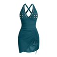 thumbnail image 5 of Duoif Womens Swimsuits Swim Dress with Tummy Control Mesh Sarong Bathing Suit for Women Dark Blue XL, 5 of 5