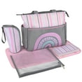 thumbnail image 5 of Baby Essentials Water Resistant Rainbow Tote Diaper Bag with Changing Pad, Multicolor, 5 Piece, 5 of 9