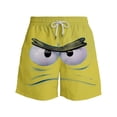 thumbnail image 3 of Mens Beach Shorts Funny Face Print Elastic Drawstring Waist Swim Trunk Summer Casual Vacation Outfits, 3 of 5