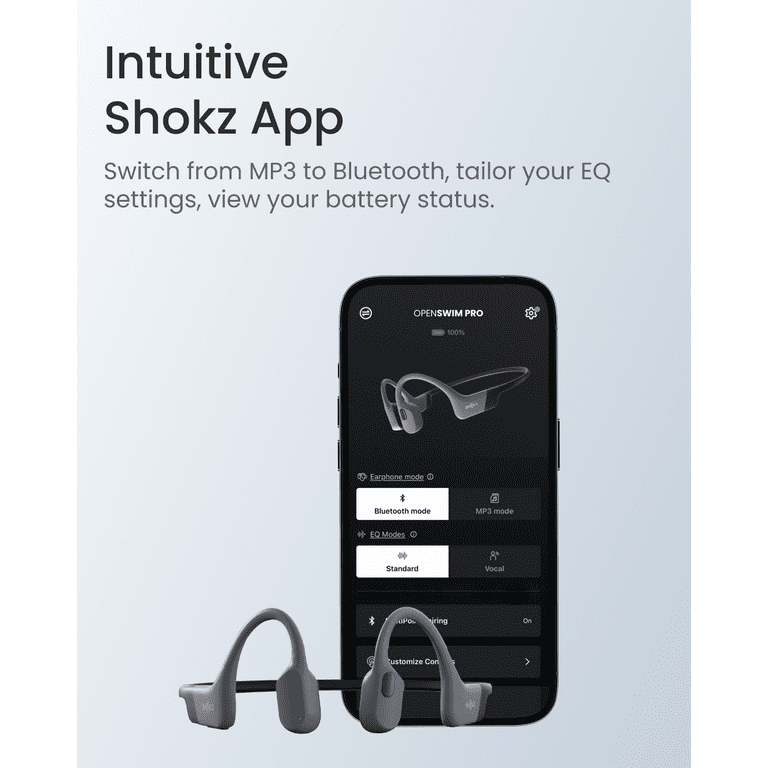Free Shipping! SHOKZ OpenSwim Pro - Open-Ear Bluetooth Headphones & 32GB MP3 Player, IP68 Waterproof, Bone Conduction Headphones, Secure Fit for Workouts, Running and Swimming, Built-In Microphone, Grey - Walmart.com Free Shipping! SHOKZ OpenSwim Pro - Open-Ear Bluetooth Headphones & 32GB MP3 Player, IP68 Waterproof, Bone Conduction Headphones, Secure Fit for Workouts, Running and Swimming, Built-In Microphone, Grey - Walmart.com