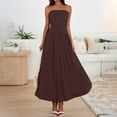 thumbnail image 2 of Endives Women's Shirts Summer Fashion Solid Color One Neck Strapless Waist Long Dress For Women, 2 of 7