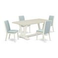 thumbnail image 6 of East West Furniture V-Style 5-piece Dining and Full Back Chairs in White, 6 of 10