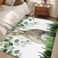 thumbnail image 5 of Easter Area Rug 4'x6', Spring Bunny Botanical Eucalyptus Leaves Plants Washable Non-Slip Rugs, Low Pile Large Carpet for Living Room Bedroom Dining Room Kitchen Office Indoor Mat, 5 of 9
