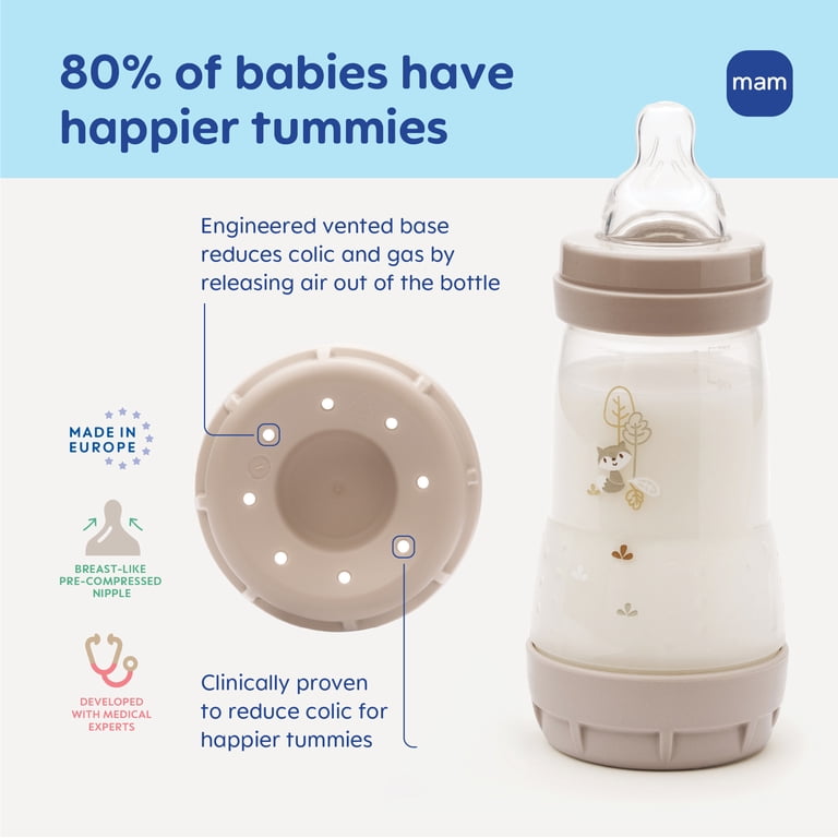 MAM, Anti-Colic Self-Sterilizing Baby Bottles, 9 oz, 4 Pack