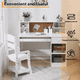 thumbnail image 4 of Blanca para niños study escritorio y chair set adjustable chair hutch corkboard keyboard tray y pen holders para home o classroom, 4 of 6