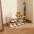 thumbnail image 3 of Quiqear Updated Bamboo 2-Tier Shoe Rack, Shoe Storage Organizer for Closet, Up to 9 Pairs, Natural, 3 of 10