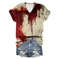 thumbnail image 1 of 2025 T-Shirt Décontracté à Manches Longues Compression Col en V Manches Courtes Blouse de Course Imprimée T-Shirt Manches Courtes Vestes de Travail, 1 of 4