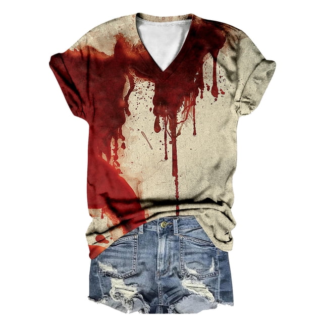 2025 T-Shirt Décontracté à Manches Longues Compression Col en V Manches Courtes Blouse de Course Imprimée T-Shirt Manches Courtes Vestes de Travail