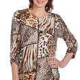 thumbnail image 4 of Alfred Dunner Womens Puff Print Animal Colorblock Top, 4 of 4