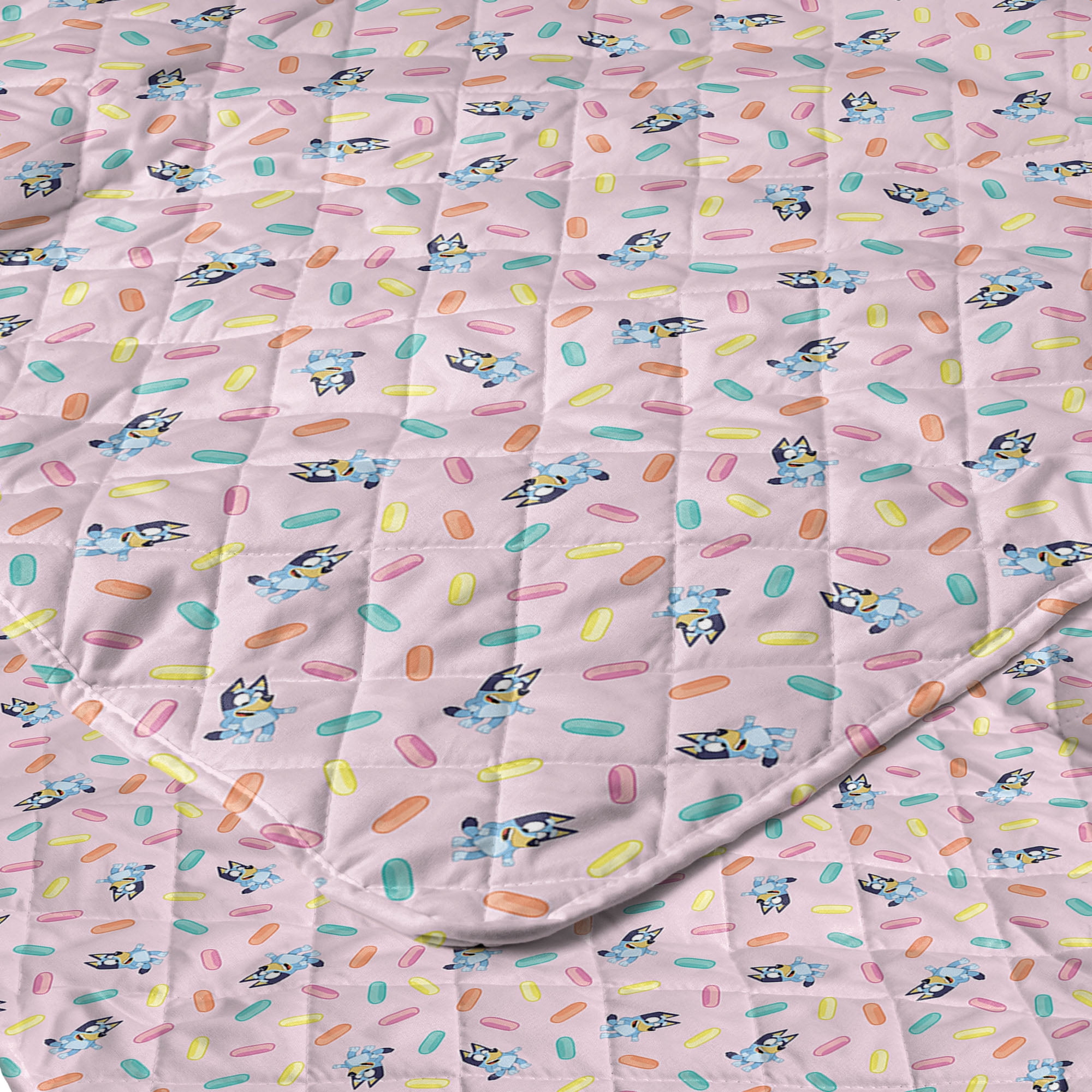 Bluey Balloon Celebration Quilted Throw Blanket 60x80 inches, Kids Character Bedding