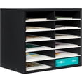 thumbnail image 3 of Wood Desktop Literature Organizer Adjustable File Sorter Mail Center Magazine Holder Paper Storage Cabinet Classroom Keepers Mailbox  Layers and Columns)  Antique, 3 of 3