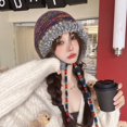 thumbnail image 4 of D-GROEE Warm Comfortable Headwear Cozy Winter Plush Hat Rainbow Design Warm Windproof Knitted Hat for Women Accessories Knitted Hat for Cold Weather, 4 of 7