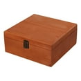 thumbnail image 3 of Wooden Storage Box Vintage Style Home Decorations with Hinged Lid Organizer brown 23x23x10cm, 3 of 8