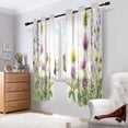 thumbnail image 6 of 2 Panels Set Blackout Curtains Thermal Insulated Sun Protection Room Darkening Drapes for Bedroom Colorful Watercolor Wildflowers, 6 of 6