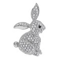 thumbnail image 2 of Hyasfey Creative Bunny Shape Brooch Shining Rhinestones Inlaid Animal Pin Dress Coat Shawl Lapel Badge Outfit Accessories Jewelry Gift, 2 of 8