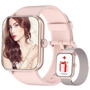 Smart watch 2025 New 1.85-inch for Men Women's with Answer/Make Calls/100+ Sports Modes/Message Reminder, IP68 Waterproof Fitness Tracker for Android Iphone Devices,Pink