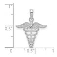 thumbnail image 2 of 18mm 925 Sterling Silver Rhodium Plated Polished Cut-out Caduceus Pendant Necklace Pendant for Women, 2 of 2