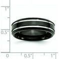 thumbnail image 6 of Chisel Stainless Steel Polished Black IP-plated 7.2mm Grooved Band - Ring Size 12.0, 6 of 8