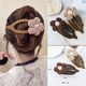 thumbnail image 5 of Pinza de ganchillo para el pelo: Coletero de flores tejidas para cabello fino y grueso - Horquillas para medio moño - Pasador de pelo de fijación fuerte - Accesorios de playa hawaianos, 5 of 6