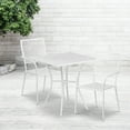 thumbnail image 2 of Flash Furniture Commercial Grade 28" Square White Indoor-Outdoor Steel Patio Table Set with 2 Square Back Chairs, 2 of 5