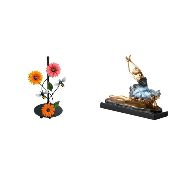 Adorno de portarrollos de papel de bailarina de ballet, antideslizante, vertical, con estatua de bailarina. Figura decorativa para escritorio, hogar o