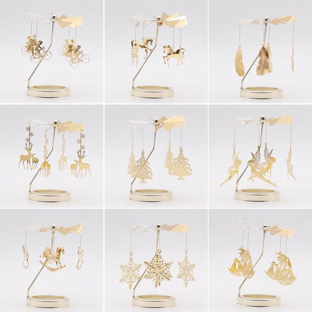 Candelabro giratorio con luz de paseo y fragancia de vidrio en relieve, regalo creativo, accesorios, molino de viento