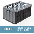thumbnail image 5 of CleverMade Collapsible Storage Bin 62L Stackable With Lid, Obsidian 3 Pack, 5 of 10
