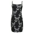 thumbnail image 5 of Tejiojio Clearance Women Slim Funny Butterfly Printing Sleeveless Sling Skirt Dress, 5 of 5
